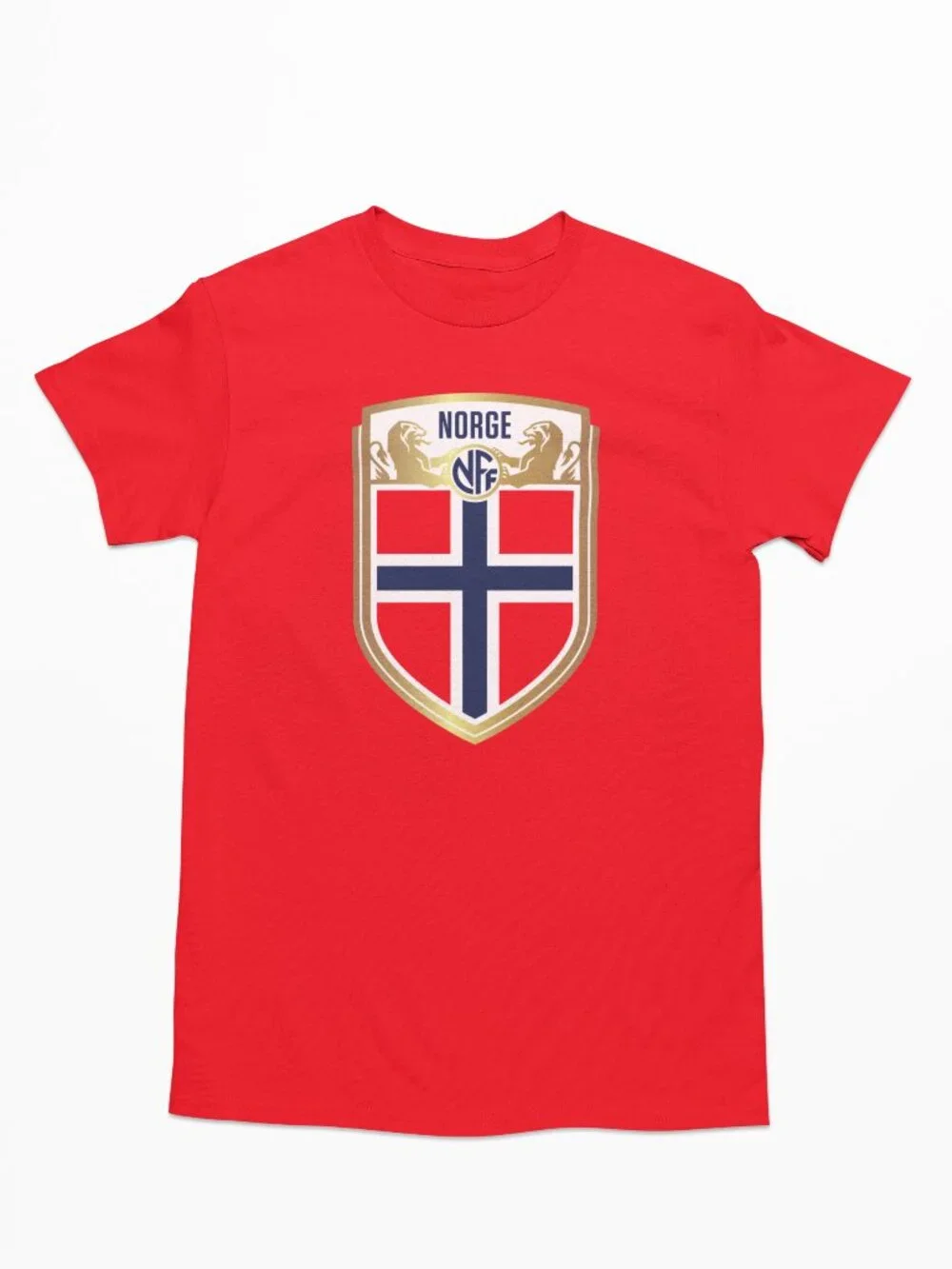 NEW Norway National Soccer Team Big Logo T-Shirt RED
